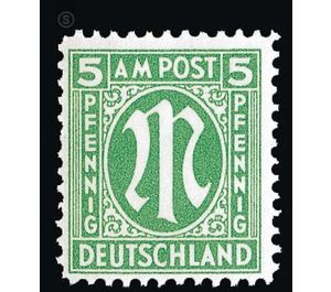 Permanent mark series M in the oval  - Germany / Western occupation zones / American zone 1945 - 5 Pfennig