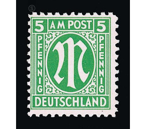 Permanent mark series M in the oval  - Germany / Western occupation zones / American zone 1945 - 5 Pfennig