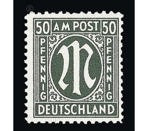 Permanent mark series M in the oval  - Germany / Western occupation zones / American zone 1945 - 50 Pfennig