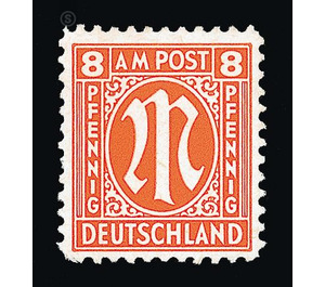 Permanent mark series M in the oval  - Germany / Western occupation zones / American zone 1945 - 8 Pfennig