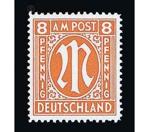 Permanent mark series M in the oval  - Germany / Western occupation zones / American zone 1945 - 8 Pfennig