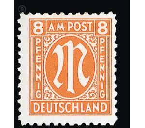 Permanent mark series M in the oval  - Germany / Western occupation zones / American zone 1945 - 8 Pfennig