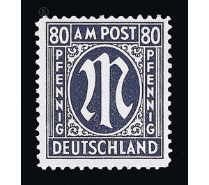 Permanent mark series M in the oval  - Germany / Western occupation zones / American zone 1945 - 80 Pfennig