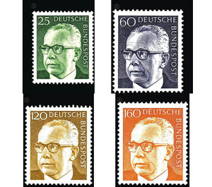 Permanent series: Federal President Gustav Heinemann  - Germany / Federal Republic of Germany 1972 Set