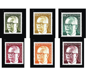 Permanent series: Federal President Gustav Heinemann  - Germany / Federal Republic of Germany 1973 Set