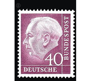 Permanent series: Federal President Theodor Heuss  - Germany / Federal Republic of Germany 1954 - 40 Pfennig
