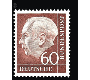 Permanent series: Federal President Theodor Heuss  - Germany / Federal Republic of Germany 1954 - 60 Pfennig