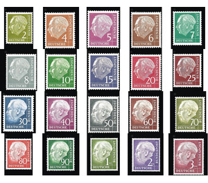 Permanent series: Federal President Theodor Heuss  - Germany / Federal Republic of Germany 1954 Set
