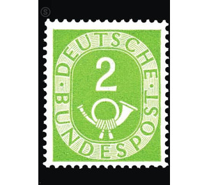 Permanent series: Posthorn  - Germany / Federal Republic of Germany 1951 - 2 Pfennig