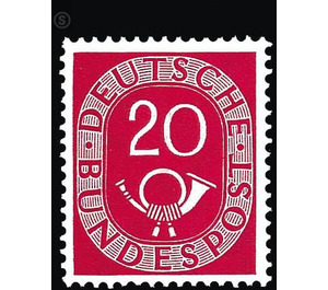 Permanent series: Posthorn  - Germany / Federal Republic of Germany 1951 - 20 Pfennig