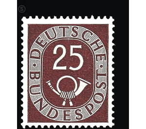 Permanent series: Posthorn  - Germany / Federal Republic of Germany 1951 - 25 Pfennig
