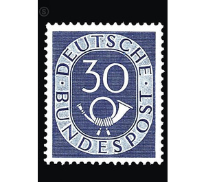 Permanent series: Posthorn  - Germany / Federal Republic of Germany 1951 - 30 Pfennig