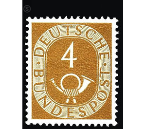 Permanent series: Posthorn  - Germany / Federal Republic of Germany 1951 - 4 Pfennig