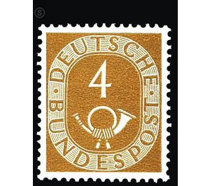 Permanent series: Posthorn  - Germany / Federal Republic of Germany 1951 - 4 Pfennig