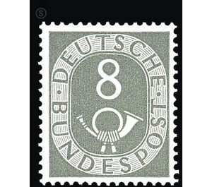 Permanent series: Posthorn  - Germany / Federal Republic of Germany 1951 - 8 Pfennig