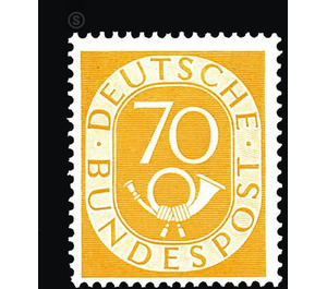 Permanent series: Posthorn  - Germany / Federal Republic of Germany 1952 - 70 Pfennig
