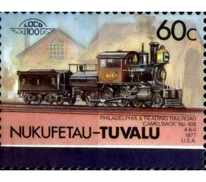 Philadelpfia  & Reading Railroad Camelback No.408 4-6-0 187… - Polynesia / Tuvalu, Nukufetau 1987