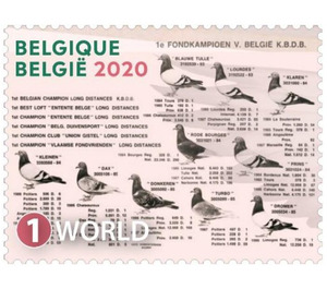Pigeon Racing Prize Card - Belgium 2020 - 1