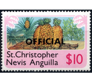 Pinneapples and peanuts, overprint "OFFICIAL" - Caribbean / Saint Kitts and Nevis 1980 - 10