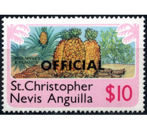 Pinneapples and peanuts, overprint "OFFICIAL" - Caribbean / Saint Kitts and Nevis 1980 - 10