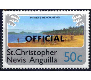 Pinneys Beach, Nevis, overprint "OFFICIAL" - Caribbean / Saint Kitts and Nevis 1980 - 50