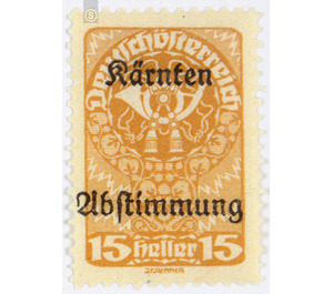 plebiscite  - Austria / Republic of German Austria / German-Austria 1920 - 15 Heller
