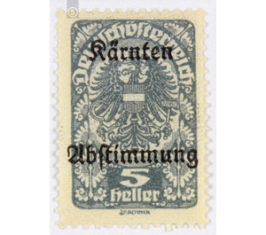 plebiscite  - Austria / Republic of German Austria / German-Austria 1920 - 5 Heller