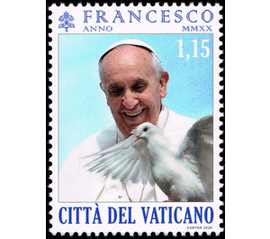 Pope Francis with Dove - Vatican City 2020 - 1.15