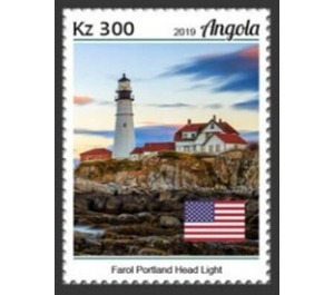 Portland Head Lighthouse & USA Flag - Central Africa / Angola 2019 - 300