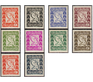 Postage Due 1947 - Map of the Island - Caribbean / Martinique 1947 Set