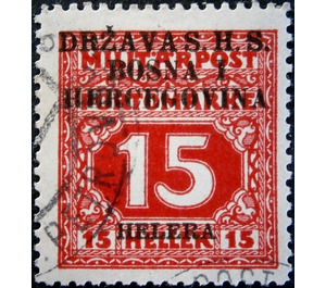 Postage due stamps - Bosnia - Kingdom of Serbs, Croats and Slovenes 1918 - 15