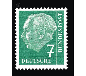 Postage stamp: Federal President Theodor Heuss  - Germany / Federal Republic of Germany 1954 - 7 Pfennig
