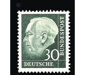 Postage stamp: Federal President Theodor Heuss  - Germany / Federal Republic of Germany 1957 - 30