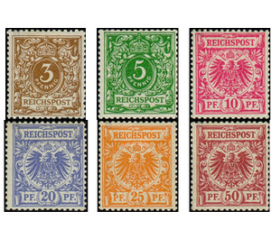 Postage stamp set  - Germany / Deutsches Reich 1889 Set