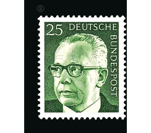 Postage stamps: Federal President Gustav Heinemann  - Germany / Federal Republic of Germany 1971 - 25 Pfennig