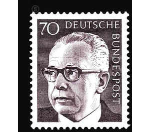 Postage stamps: Federal President Gustav Heinemann  - Germany / Federal Republic of Germany 1971 - 70 Pfennig