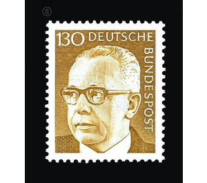 Postage stamps: Federal President Gustav Heinemann  - Germany / Federal Republic of Germany 1972 - 130 Pfennig