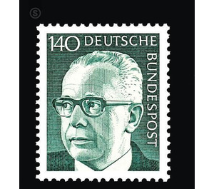 Postage stamps: Federal President Gustav Heinemann  - Germany / Federal Republic of Germany 1973 - 140 Pfennig