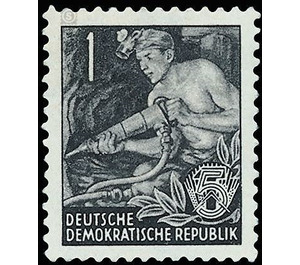 Postage stamps: five-year plan  - Germany / German Democratic Republic 1953 - 1 Pfennig