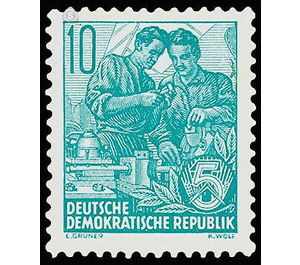 Postage stamps: five-year plan  - Germany / German Democratic Republic 1953 - 10 Pfennig