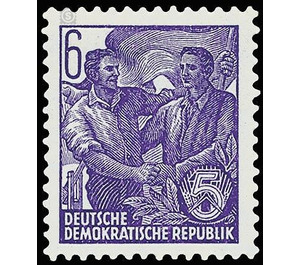 Postage stamps: five-year plan  - Germany / German Democratic Republic 1953 - 6 Pfennig