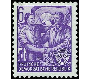 Postage stamps: five-year plan  - Germany / German Democratic Republic 1953 - 6 Pfennig