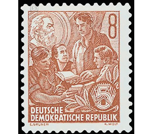 Postage stamps: five-year plan  - Germany / German Democratic Republic 1953 - 8 Pfennig