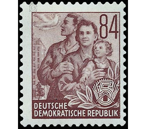 Postage stamps: five-year plan  - Germany / German Democratic Republic 1953 - 84 Pfennig