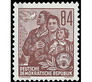 Postage stamps: five-year plan  - Germany / German Democratic Republic 1953 - 84 Pfennig