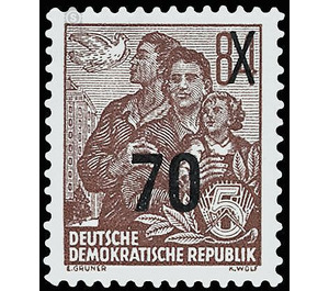 Postage stamps: five-year plan  - Germany / German Democratic Republic 1954 - 70 Pfennig