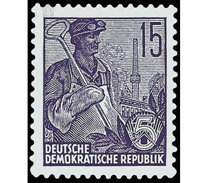 Postage stamps: five-year plan  - Germany / German Democratic Republic 1957 - 15 Pfennig