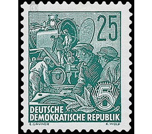 Postage stamps: five-year plan  - Germany / German Democratic Republic 1957 - 25 Pfennig