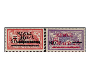 Postage stamps from Memel - Germany / Old German States / Memel Territory 1922 Set