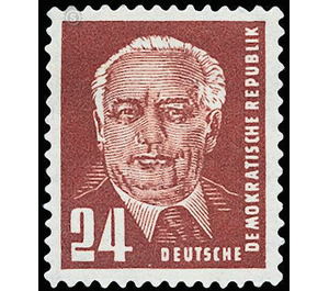 Postage stamps: President Wilhelm Pieck  - Germany / German Democratic Republic 1952 - 24 Pfennig